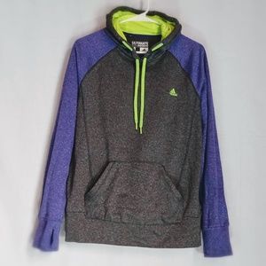 Adidas - Hoodie - Large - Purple, Grey, Neon